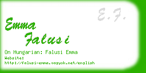 emma falusi business card